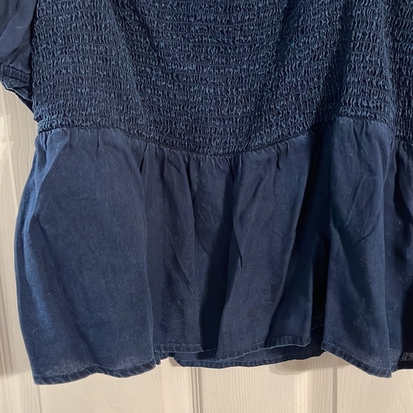 Cute Denim Looking Top Rushed around bust area - Picture 2 of 3